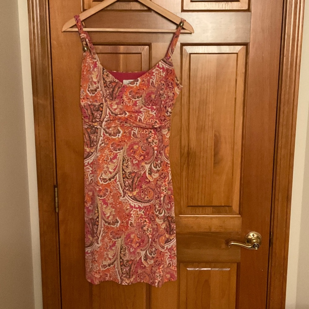 LOFT Orange Paisley Mini Dress